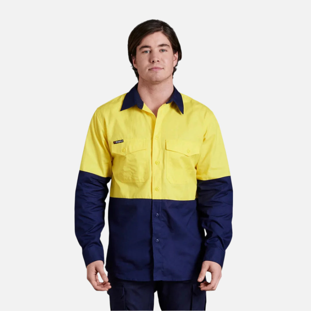 Workcool 2 Hi-Vis Two Tone Long Sleeve Drill Work Shirt- K54870
