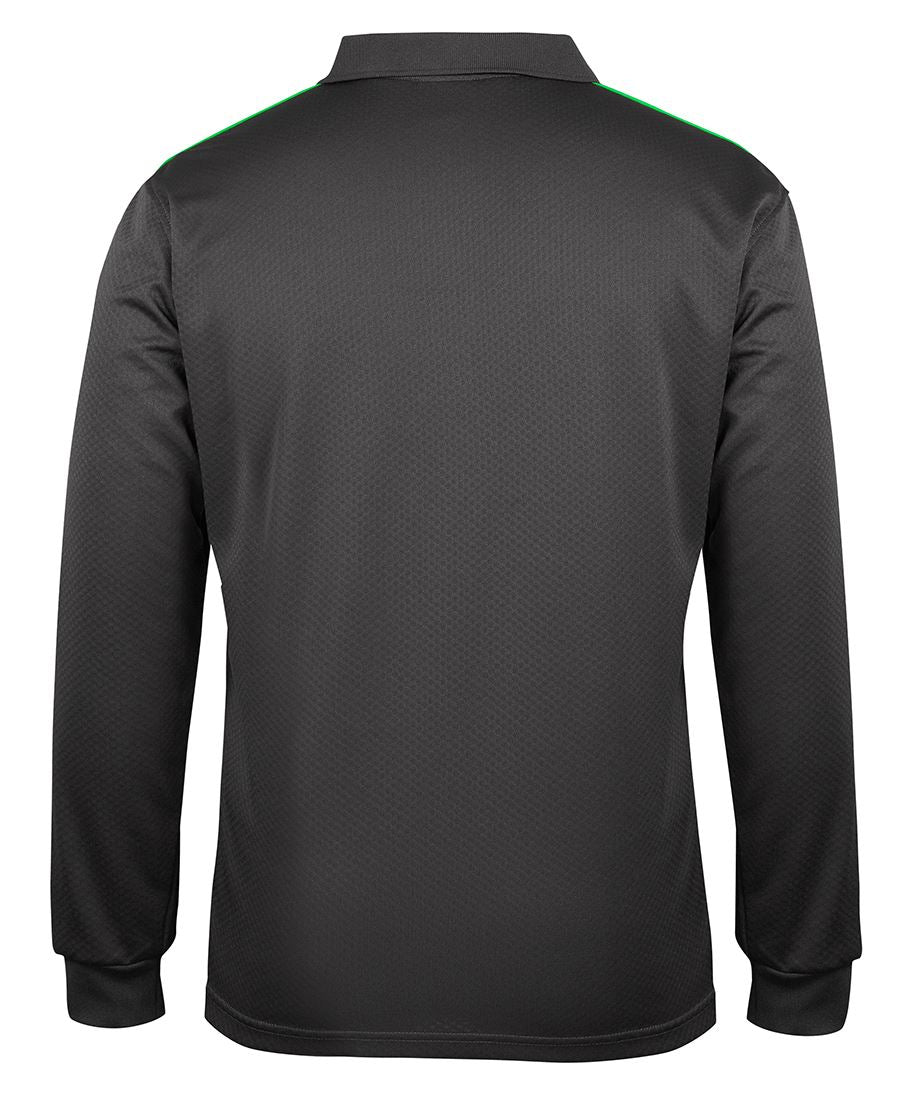 Long Sleeve Cool Polos Charcoal/Green- 7CLP