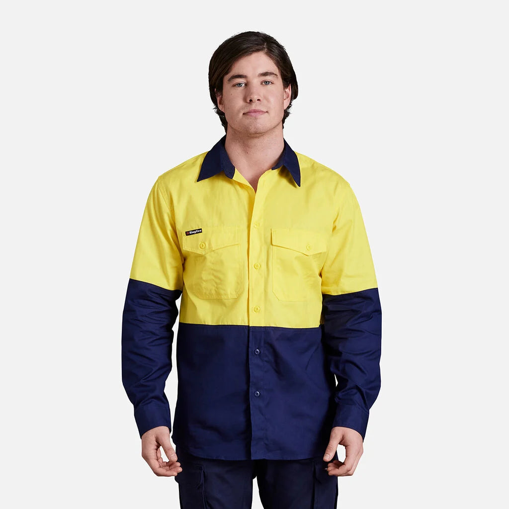 Workcool 2 Hi-Vis Two Tone Long Sleeve Drill Work Shirt- K54870